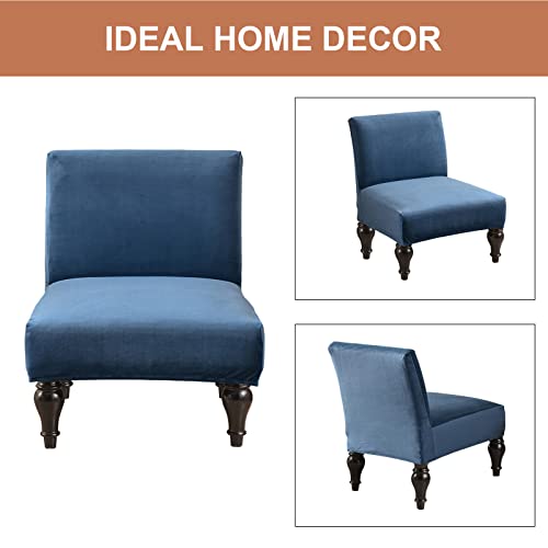Image of Eco-Ancheng Armless Chair Slipcover Removable Armless Accent Chairs Covers Washable Armless Slipper Chair Slipcover Printed Armless Chair Furniture Protector Covers for Living Dining Room Hotel