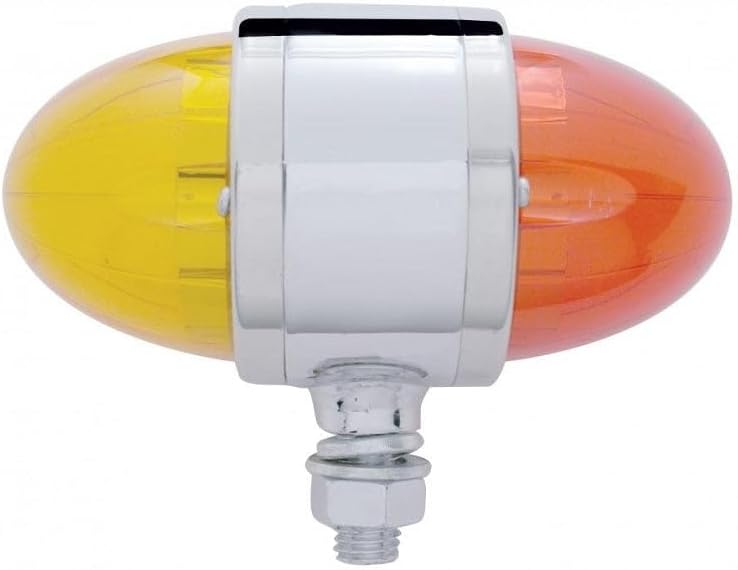 United Pacific 17 LED Double Face Light Turn Signal - Amber LED, Red LED - Semi Truck Fender, 1 Pack