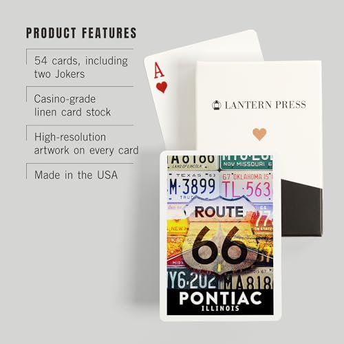 Lantern Press Poker 52 Cartas Pontiac Illinois Route 66 miniatura 3