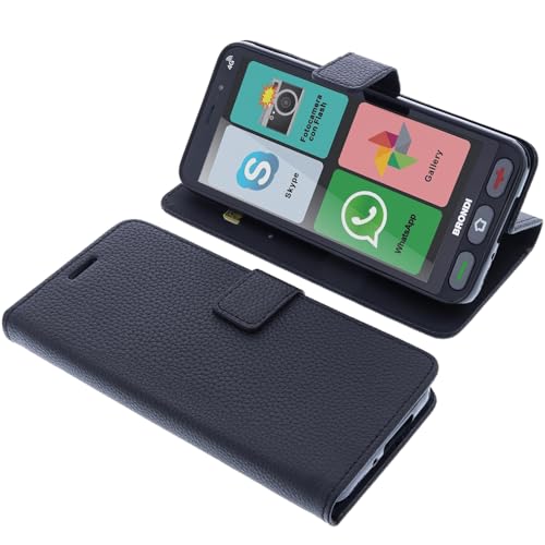 foto-kontor Custodia a libro compatibile con Brondi Amico Smartphone S+B Nero cover di colore nero