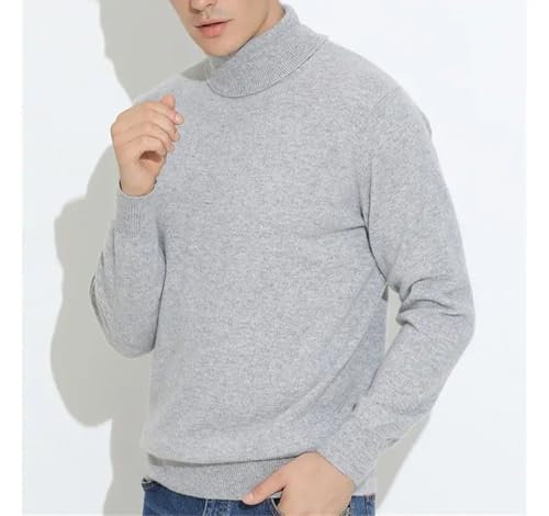 Men’s High Neck Sweater Cotton Blend Knit Pullover Winter Basic Warm Slim Jumper4