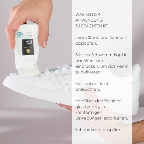 Solitaire Shoe Clean - Reinigung und Fleckentfernung für Schuhe mit Bürste, Transparent (Transparent), 75.00 ml