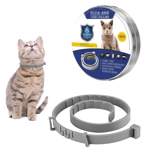 Collare Antiparassitario Per Gatti, Collare Antipulci e Zecche Regolabile Impermeabile, Universale per Gatti, Efficacia 8 Mesi 39cm Collari Antizecche(39cm)