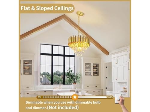 Image of Modern 3-Tier Crystal Chandelier Decorative Pendant Crystal Jhumar | for Home| Chandelier for Restaurant | Jhoomar for Hotel | Light Fixture (Gold, 300MM) A