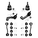 Detroit Axle - 12pc Front End Suspension Kit for 2005 2006 2007 Jeep Liberty, 2 Struts 2 Rear Shock Absorbers 2 Upper Control Arms 2 Lower Ball Joints 2 Sway Bar Links 2 Outer Tie Rod Ends Replacement