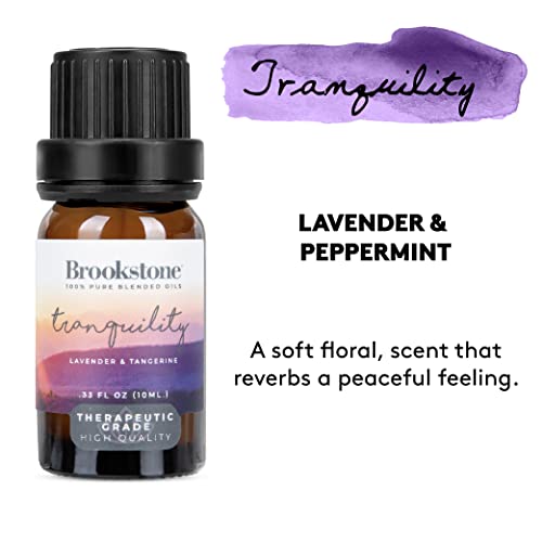 Brookstone Essential Oil Blends Essential Collection | Organic Essential Oil Set For Aromatherapy Diffuser, Massage Oil And Candle Scents| 4-Pack 10Ml Bottles #TOP2