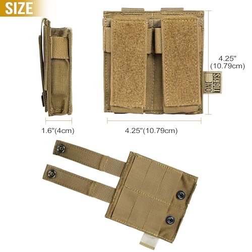 Image of OneTigris Tactical Double Pistol Mag Pouch,Open-Top Molle Mag Pouch for 9mm M4 /M16 /AR /AK, Magazine Pouch with Quick Release Insert