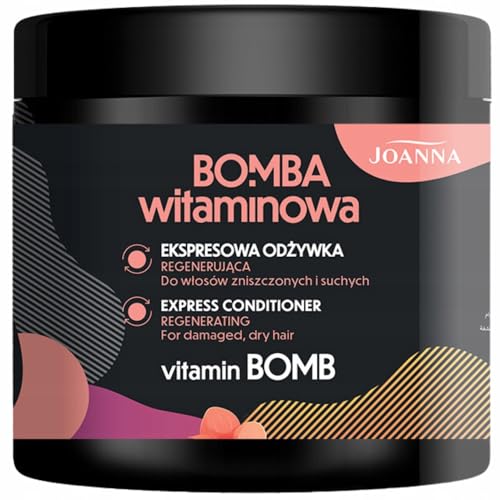 JOANNA Vitamina Bombe Express Balsamo per capelli secchi e danneggiati, 500 g, risciacquo per riparare, nutriente intensivo e idratante