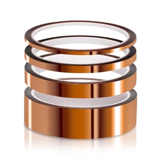 High Temp Tape, ELEGOO 4 Pack Polyimide High Temperature Resistant Tape Multi-Sized Value Bundle 1/8’’, 1/4’’, 1/2’’, 1’’ with Silicone Adhesive for Masking, Soldering etc.