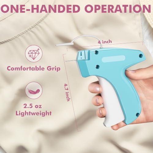 Image of Stitch Gun for Clothes, Tagging Gun, Quick Clothing Fixer, Blue | 5000 Fasteners, 0.04 inch Fine Needle, 6 Needles, Portable, Handheld, Compact, Lightweight, Easy to Use, Versatility, Durable