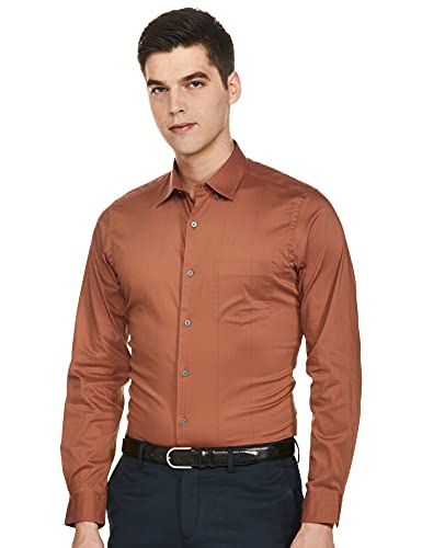 Arrow Men’S Checkered Regular Shirt (Anaash0142_Rust 39)