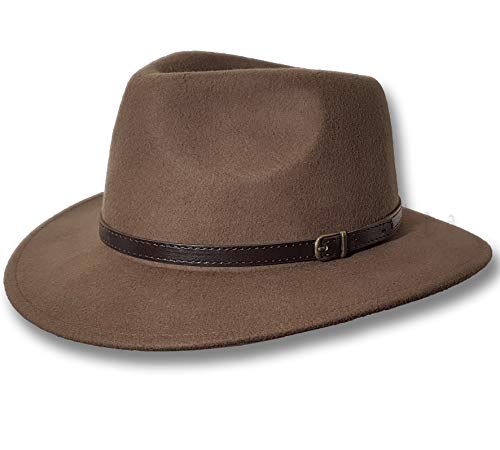 Chapeau en feutre de laine australienne Oztrala marron 56 EU élégant pour homme