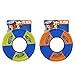 Nerf Dog Trackshot Toss and Tug Ring Outdoor Dog Toy 2 Pack, 9 Inch Dog Tug and Fetch Toy, for Medium and Large Breeds, Blue/Orange/Green