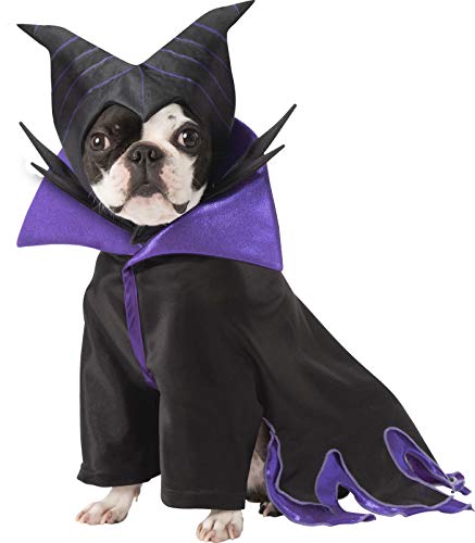 Maleficent pet costume robe and headpiece for dogs or cats