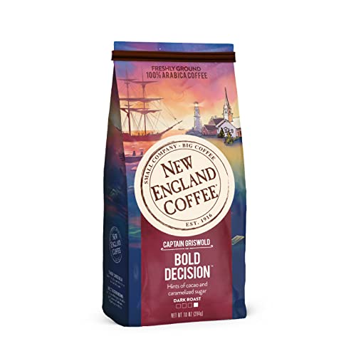 Image of New England Coffee Bold Decision Dark Roast Ground Coffee, 10oz Bag (Pack of 1)