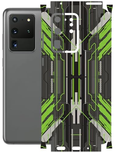 Image of AtOdds - Full Body Back Screen Guard Protector Film - Lamination Wrap Skin Sticker Compatible with Samsung Galaxy S20 Ultra | Scratchproof Matte Finish (Cyber Green)
