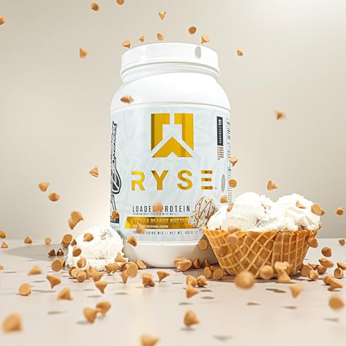 Image of RYSE Loaded Protein Powder - Vanilla Peanut Butter - 25g Whey Protein Isolate & Concentrate with Prebiotic Fiber & MCTs - Low Carb, Low Sugar, Digestive-Friendly - 27 Servings / 2 lb Tub