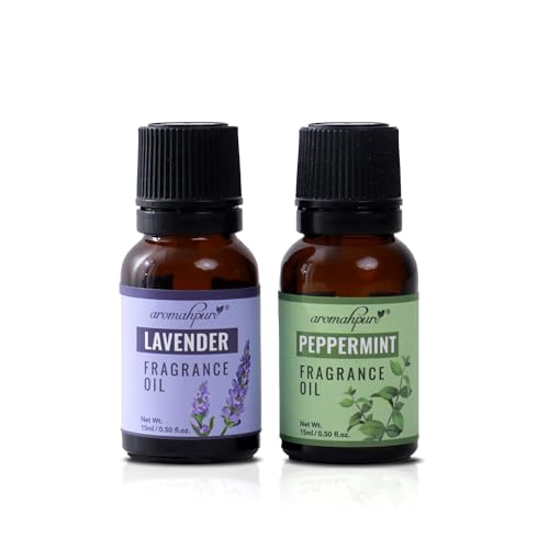 Aromahpure Fragrance Oil |30 ml|Pack of 2|Lavender, Peppermint Aroma Oil for Home Fragrance|Best for Aromatherapy|Helps in concentration & meditation|Used in Diffusers, Candles, Air Fresheners, Soaps.