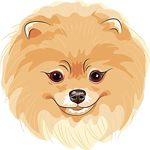 Pretty Sweet Pomeranian Puppy Dog Face Cartoon Art Round Metal 0.75" Lapel Pin Hat Shirt Pin Tie Tack Pinback2
