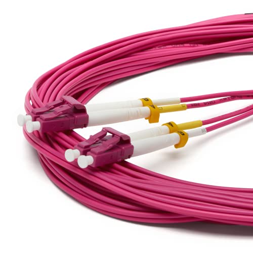 trueCABLE LC to LC OM4 Fiber Patch Cable, 30m (98.42ft), UPC Polish, 100GB Multimode (MM) Duplex 50/125um, Riser Rated (OFNR), UL Listed, 1pc, Violet
