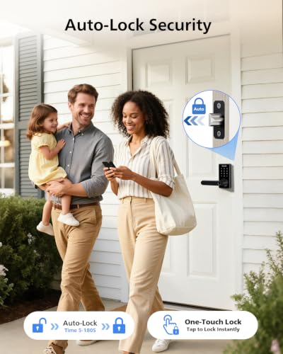 Philips Upgraded Wi-Fi Smart Lock with Handle, Keyless Entry Door Lock, Smart Door Knob, Fingerprint Unlock, App Remote Control, Auto-Lock, Keypad Deadbolt with Lever for Bedrooms, Office, Front Door - image 5