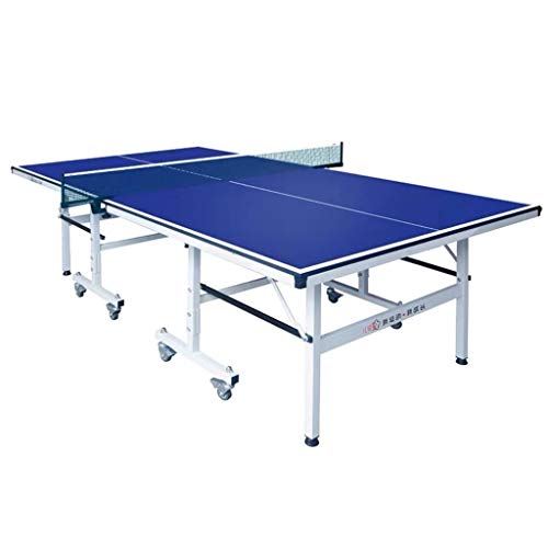 Pingpong-Tisch, professioneller Tischtennis-Tisch, Pingpong-Tisch – zusammenklappbar, platzsparend zu verstauen, schnell aufzubauen, leicht zu bewegen (weiß)