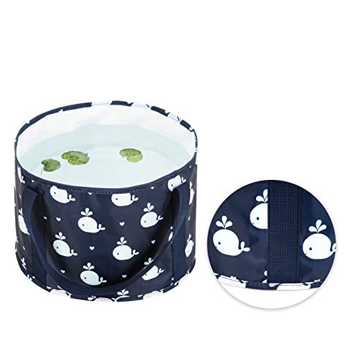 Collapsible Foot Basin,Portable Travel Foot Tub for Soaking Feet Multifunctional Waterproof Collapsible Bucket for Camping Washing (17 L) (whale)