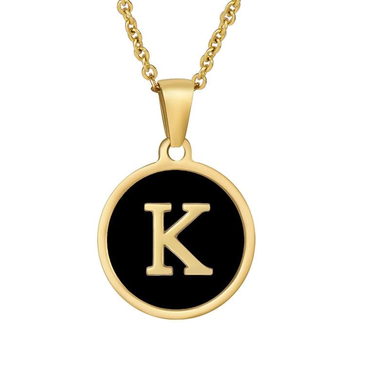 PinapesJewelry Word Name Letter Alphabet Pendant Necklace For Women and Girls