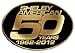 Shelby American 50 Years Decal is 5" x 4" in size with free shipping in the United States
