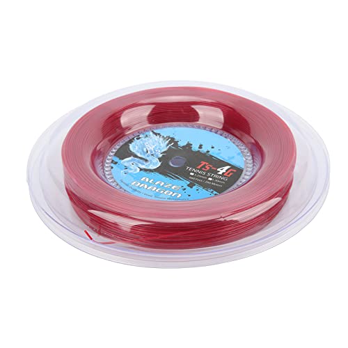 KIMISS Apto para Cuerda de Raqueta de Tenis Roja de 1, M, Carrete de Cuerda de Raqueta de 200 M para Entrenamiento Diario de Aficionados, Poliéster de Alta Resistencia para un Mejor Rendimiento