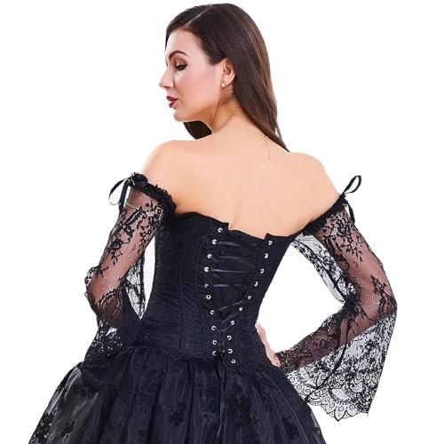 Corset Corselet Blusa Modeladora Manga Comprida Renda Linha Clássica Preto M445