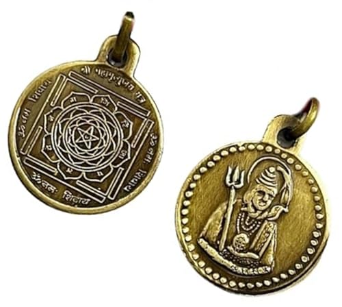 Pendentif Shri Mahamrityunjay Yantra en laiton béni pour protection