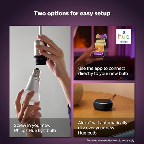 Philips Hue White & Colour Ambiance Single Smart Bulb LED [B22 Bayonet Cap]-1100 Lumens (75W Equivalent).Works Alexa,Google Assistant and Apple Homekit.for Home Indoor Lighting,Livingroom and Bedroom