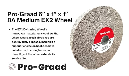 ex2 convolute deburring polishing wheel - 634 x 134 x 134 8a medium grit aluminum oxide - extra durable - metal deburring finishing and polishing wheel - convolute - 17217 - 1 pack