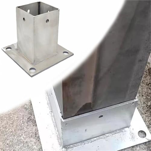 Base d'ancrage à bride 80x80 mm pour poteau bois de clôture - 2