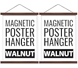 Magnetic Poster Hanger Frame for 16x20 16x24 16x22 Movie Music Posters Wall Art, Walnut Wood Picture Frames for Large Canvas Diamond Map Decor, Living Room Calendar Banner Tapestry Photo Hanging Stand