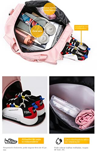 LuckyWin bolsa academia feminina bolsa de ombro feminina bolsa para viagem mala de mão bolsa transve