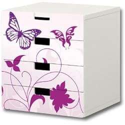 Cajones Stuva Ikea STIKKIPIX Mariposa Pegatinas Muebles | S4K04 | Adecuado para la cómoda con 4 cajónes STUVA de IKEA | (Mueble no Incluido)