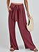 Caracilia Women Wide Leg Palazzo Pants Summer High Waist Flowy Casual Trousers Loose Lounge Beach Travel Vacation Clothes Rust Red Large