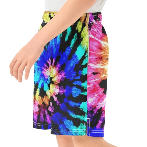 Tie Dye Boys Athletic Shorts Kids Basketball Shorts Gym Short for Summer XL4