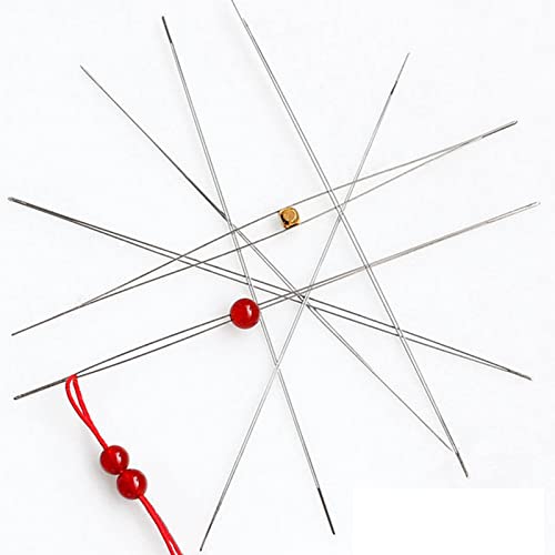 16 Pieces Beading Needles, Seed Beads Needles Beading Embroidery Needles Big Eye Collapsible Beading Needles Set For Jewelry Making With Needle Bottle (5 Size) #TOP2