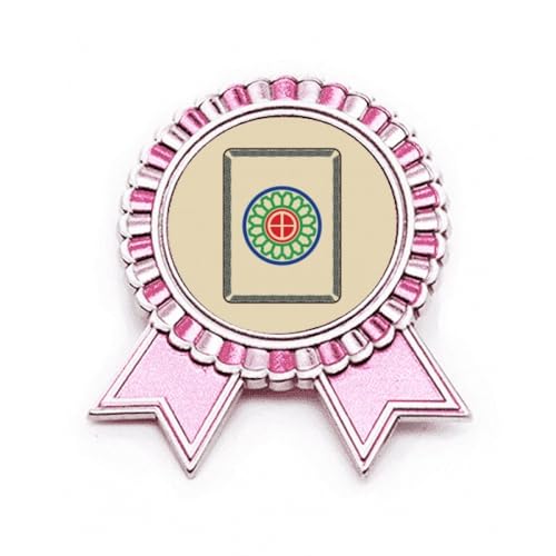 Broche Mahjong rose à pois ronds pour exprimer votre passion des jeux vintage