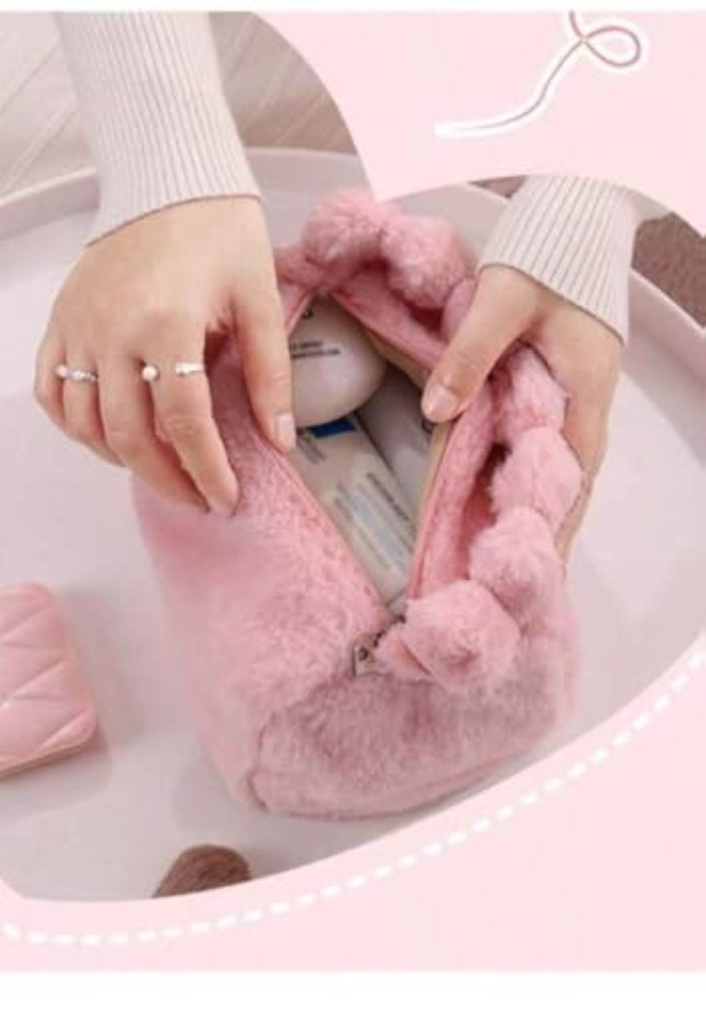 New Imitation Rabbit Velvet Carry-on Bag, Cute Plush Handbag