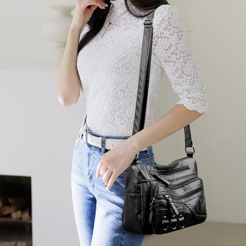 Hand Bag, Purses for Women, Soft & Washable Leather, Trendy Crossbody Bag, Spacious Large Capacity for Daily Use, Red3