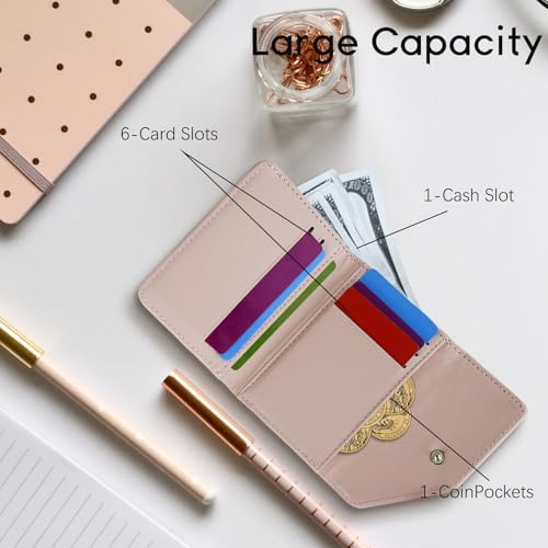 Andiker Wallet for Women, Trifold Small Wallet with 1 Cash Compartment and 6 Card Slots, Lightweight Coin Purse for Easy Access (Black)4