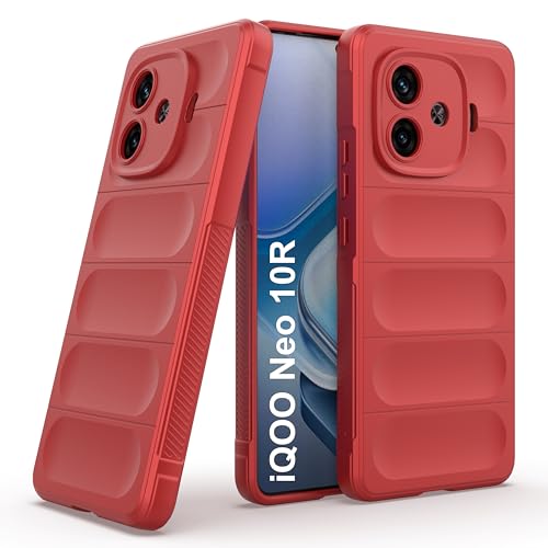 Image of amazon basics Back Case Cover for iQOO Neo 10R | Compatible for iQOO Neo 10R Back Cover | Liquid Silicon Magic Case with Camera Protection | Red