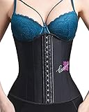 LissommeX Waist Trainer for Weight Loss-Women Trimmer Slimmer Belt Latex Corset Cincher Body Shaper L Black
