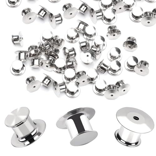 DECYOOL 100 Pieces Metal Pin Backs Locking Pin Keepers Locking Clasp
