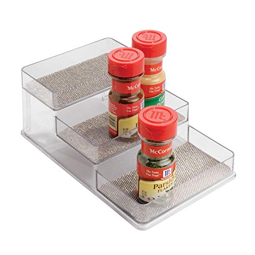 iDesign Twillo Plastic Stadium Spice Rack, 3-Tier Organizer for Kitchen Pantry, Cabinet, Countertops, Vanity, Office, Craft Room, 10.3