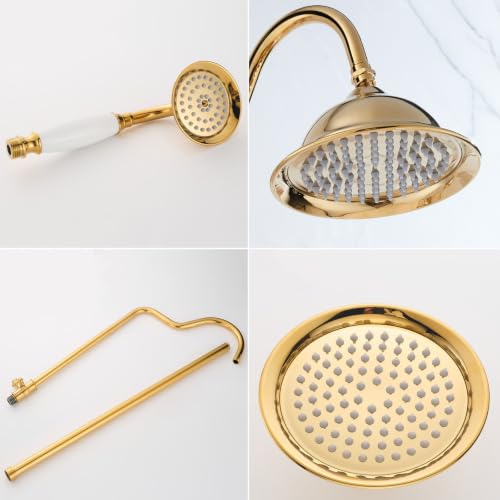Système de douche encastrable laiton or et colonne de douche rétro classique